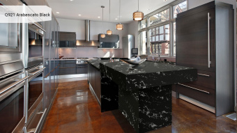 Noblle Quartz Q921 Arabescato Black