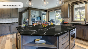 Noblle Quartz Q795 Calacatta Magic Dark