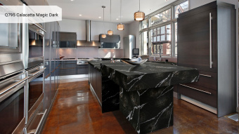 Noblle Quartz Q795 Calacatta Magic Dark