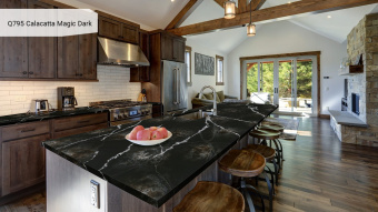 Noblle Quartz Q795 Calacatta Magic Dark