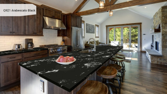 Noblle Quartz Q921 Arabescato Black